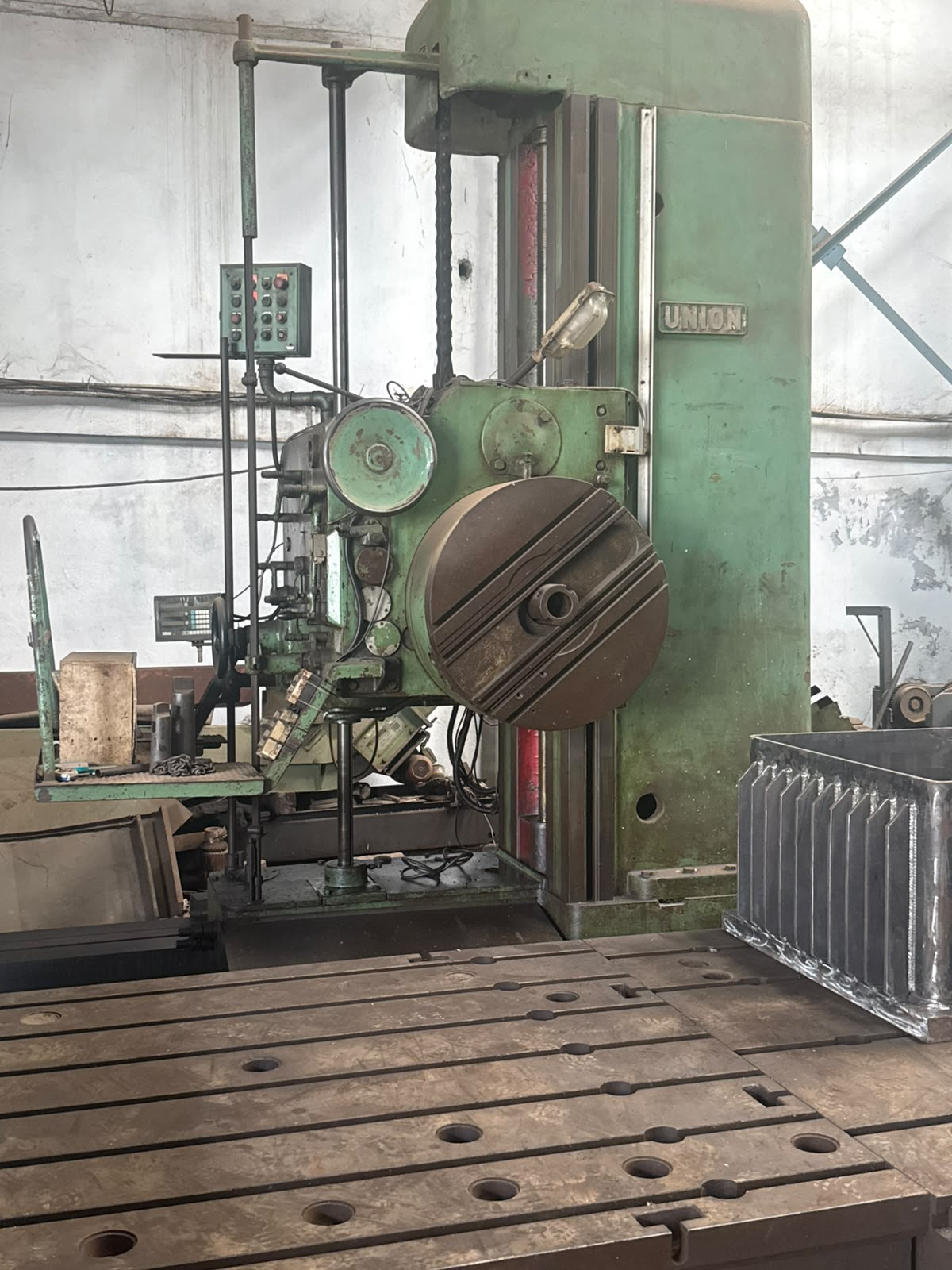 Fabricated structure being machined